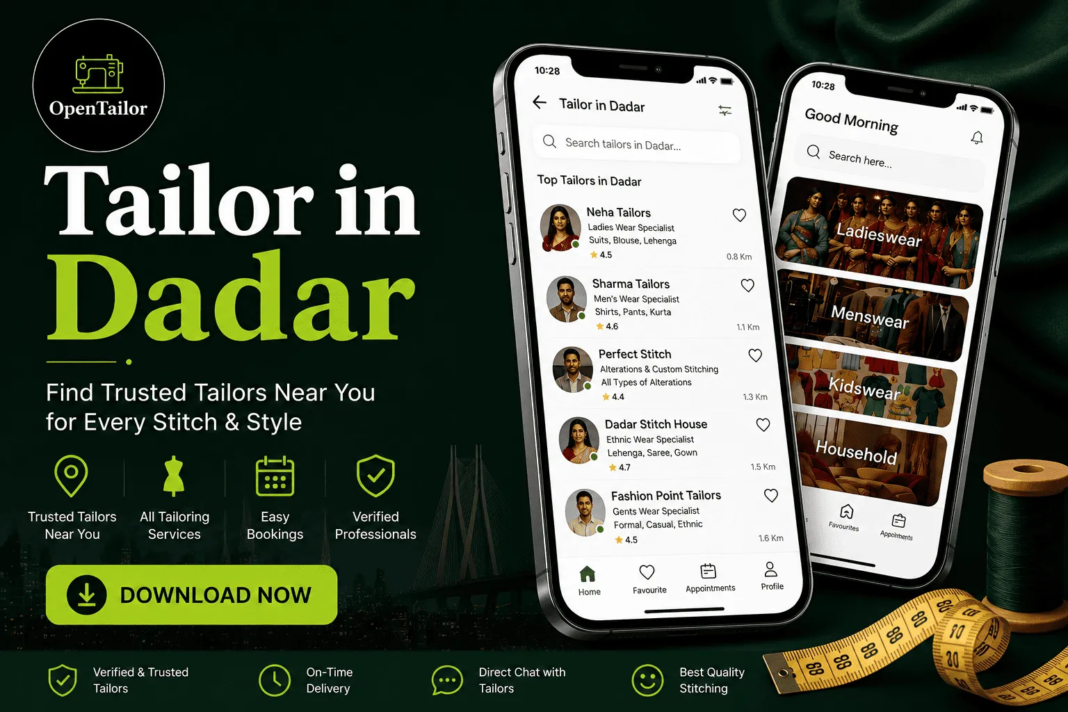 Find and book best tailor in dadar, mumbai with opentailor app